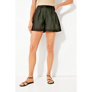 New Tuckernuck Safari Shorts Noir Black Small Pleated High waisted